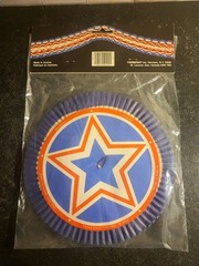 Vtg Amscan Red White Blue W/Star Decoration Ultra Garland 12 Feet New/Sealed