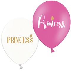 PRINCESS BALLOONS – 10 x Pink & Clear Balloons Girls Birthday Party Decorations