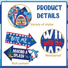 20 Pieces Shark Party Decorations Signs Shark Decorations Ocean Theme Party