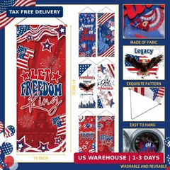 6 Pcs 4th of July Decorations Independence Day, 250th Anniversary Hanging Banner