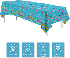Pool Party Decorations Tablecloth, Disposable Summer Beach Party Tablecover for