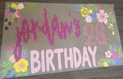 Customizable Hand Painted Banner for Any Occasion, Painted birthday banner 3×5