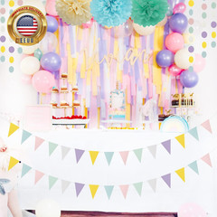 Pastel-Rainbow Party-Decorations Banner,2 Pack Baby Shower Decorations for Girl