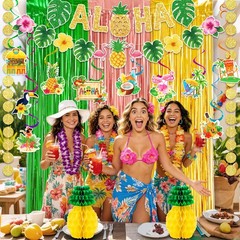 Hawaiian Party Decorations, Luau Party Decorations Include Hawaiian Themed Ba…