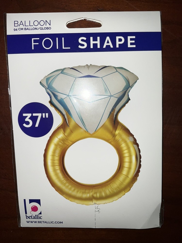 Foil, Shaped Balloon, Engagement Ring, NWT, 37”, Will You Marry Me?