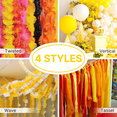 Crepe Paper Streamers 4 Rolls 328Ft, Pack of Yellow Crepe Paper