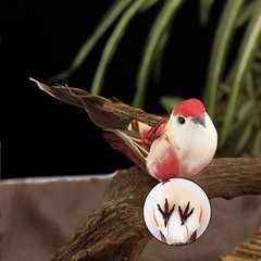 6pcs Fake Artificial Parrot Feathered Bird Budgie Garden Home Decoration Pack