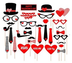 Valentines Day Photo Booth Props attached to the stick, Wedding, US Seller