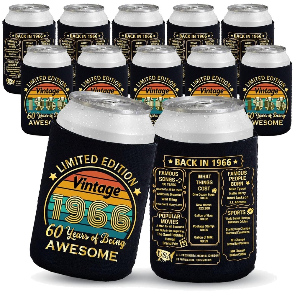 Collapsible Can Insulator Set – 60th Birthday Favors