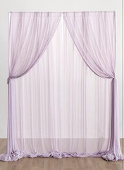 Ling’s Moment 10 ft x 10 ft Light Purple Chiffon Like Backdrop Curtains Lavender