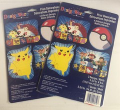 NEW! (2pks.) OF DESIGNWARE POKEMON PRINT PARTY DECOR 4 DIFF. MOTIFS IN EACH.