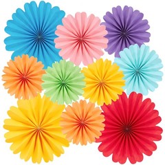 10 PCS Paper Flowers Decorations For Wall Fans Fiesta Mexican Party Decor Art