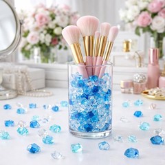 160PCS Bule Fake Ice Cubes Vase Fillers Crushed Ice Rocks Table Centerpieces