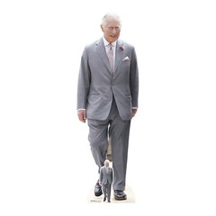 King Charles III Grey Suit Lifesize Cardboard Cutout / Standee with Free Mini