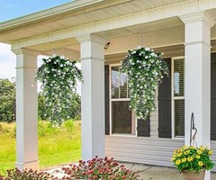 8pcs Artificial Plant Fake Eucalyptus Leaf Hanging Flowe Vine Garden Home Decor