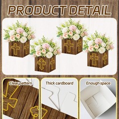 24 Pcs Christian Cross Centerpieces for Tables, Rustic Religious Centerpiece …