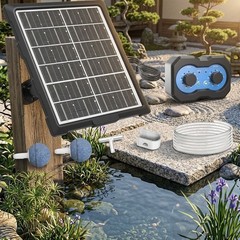 Solar Pond Aerator with Adjustable Output Timer and 18H/36H For Battery Life