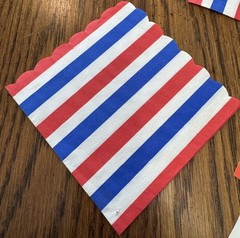 VTG 50s Patriotic Red White Blue Axe Cutout 4th of July Party Napkins, 5 Pieces