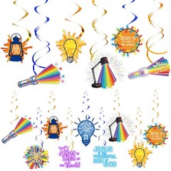 36 Pcs 2026 Vbs Party Decorations Summer Camp Bible Hanging Decorations Light…