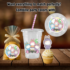 Cute Monster Personalized favor 3″ stickers – Set of 12 stickers Birthday Party