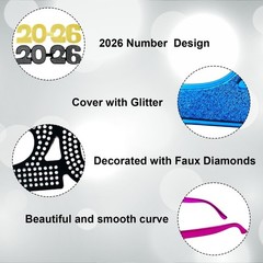 Graduation Photo Booth Props 2026 Glasses – 4PCS, Class of 2026 Graduation