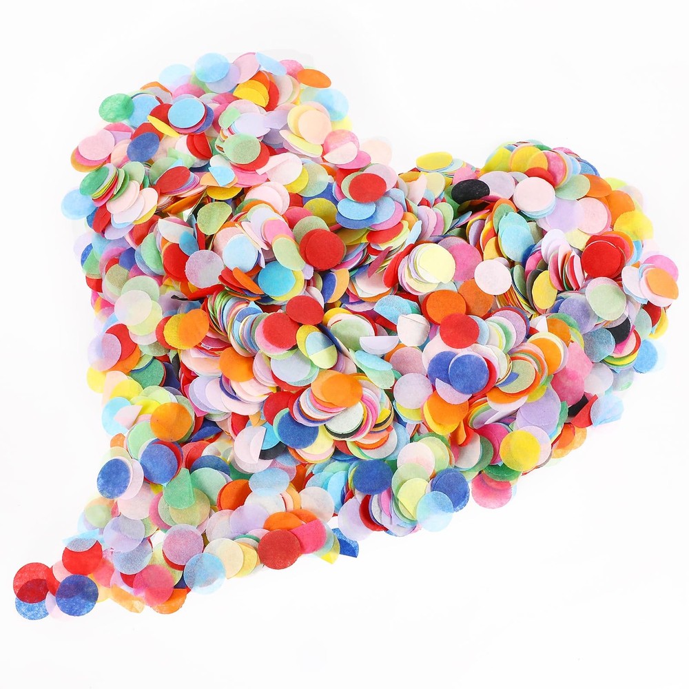 6000 PCS 0.59 Inch Round Confetti Paper Multicolor Dots Circles Party DIY