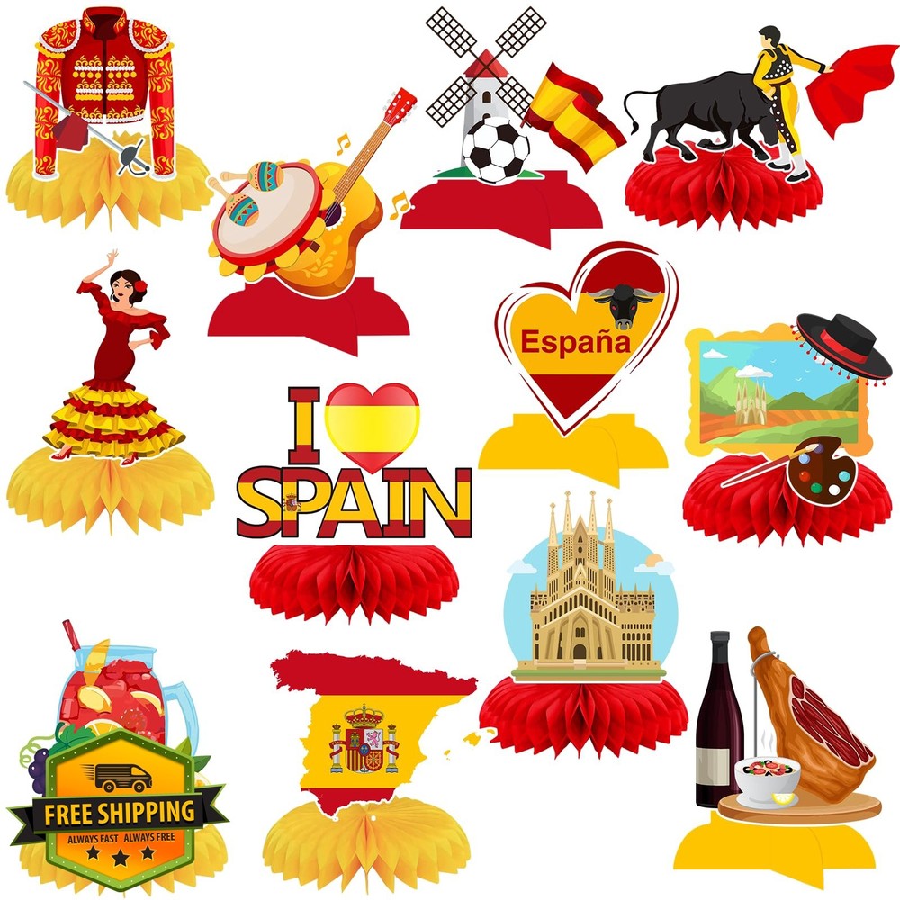 MZ.ogm Spain Honeycomb Centerpieces Red