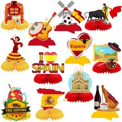 MZ.ogm Spain Honeycomb Centerpieces Red