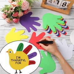 Large Foam Hand Cutouts 6 Inch Assorted Color Bulletin Board Decor 48 PCS
