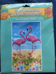 5 Luau Hawaiian Theme Wall Decor – Whale,Parrots,Flamingos,Palm Trees, & Beach