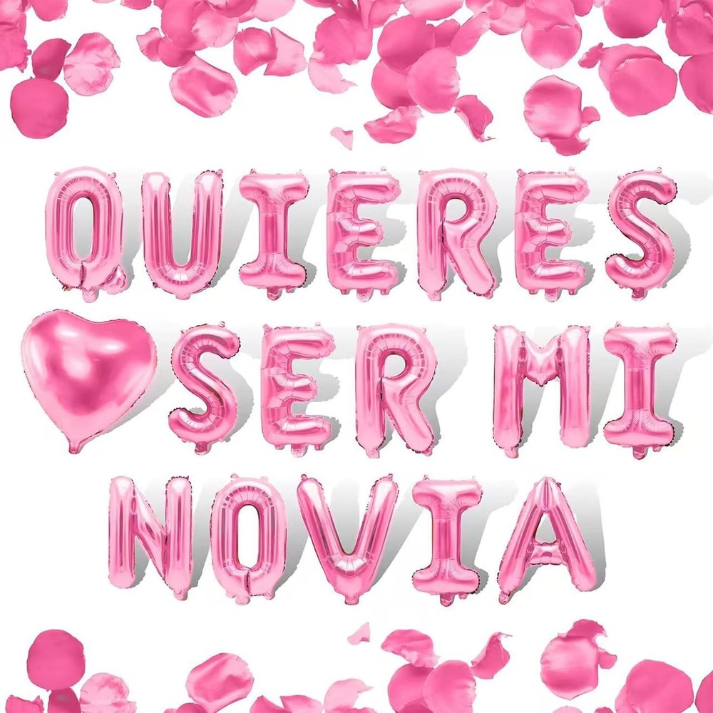 QUIERES SER MI NOVIA – Quieres Ser Mi Novia Balloons, 16″ Letter Pink