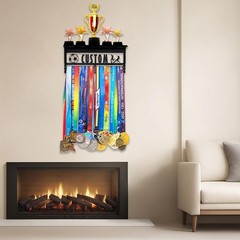 Stainless Steel Medal Display Rack Wall Mount Holder Fits Up to 60 Medals