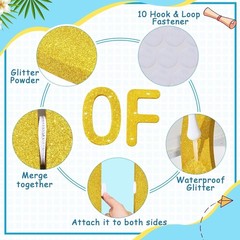 Class of 2026 Pool Floating Letters Graduation Decorations Gold Glitter 14PCS