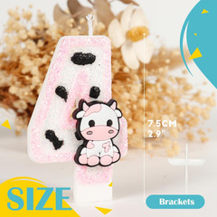 Pink Cow Glitter Birthday Candles Number 1 Birthday Decorations, Holy Cow Im One