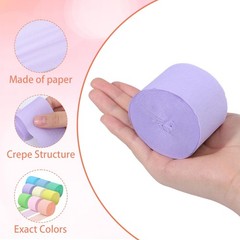 9 Rolls Easter Pastel Crepe Paper Streamers 1.77 Inch x 82 Ft Party Decor