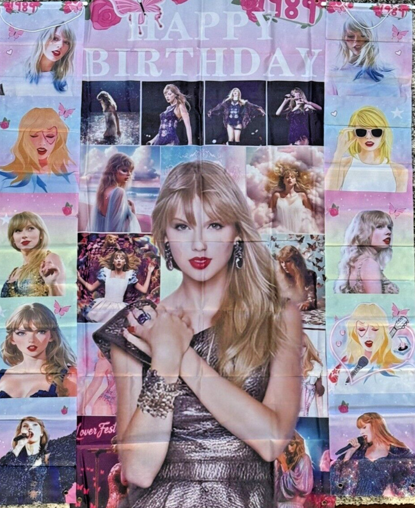 Taylor Swift Banner «Happy Birthday» 3piece Wall hanging/banners-NEW- Rare-HUGE
