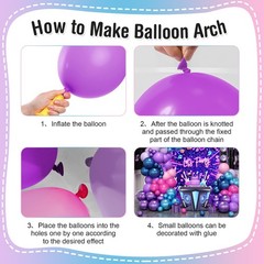 Purple Blue Pink Balloon Arch Kit, Light Pink Hot Pink Metallic Blue Purple B…