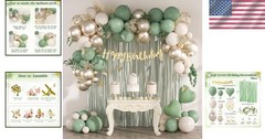 Green Birthday Decorations Party Supplies Balloons Banner Fringe Curtain Foil…