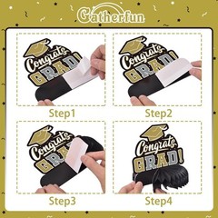 9PCS Graduation Party Decorations Class of 2025 Congrats Grad Table Black