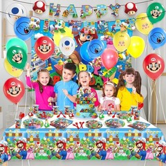 Super Mario 168pcs Party Decorations Set Kids Birthday Balloon Tableware Kit