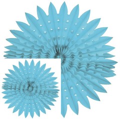 3 PACK – 24″ BLUE TURQUOISE PAPER TISSUE HONEYCOMB FAN DEORATION WEDDING PARTIES