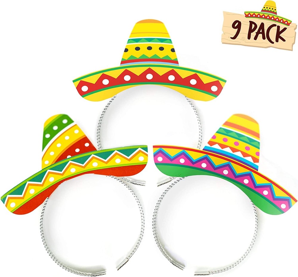 Sombrero Party Hats 9 Pack Sombrero Headband Cinco De Mayo Party Supplies Deco