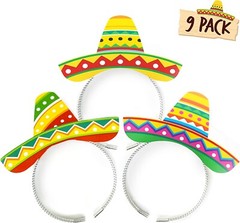 Sombrero Party Hats 9 Pack Sombrero Headband Cinco De Mayo Party Supplies Deco
