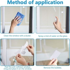 Large Size Anti-Collision Window Clings – Translucent/Dusted Bird Deterrent f…
