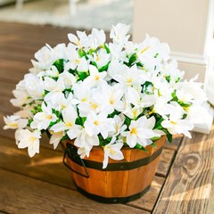Artificial Flowers for Outdoors, 3 Bundles Fake Silk Azalea Bouquet Faux Flow…