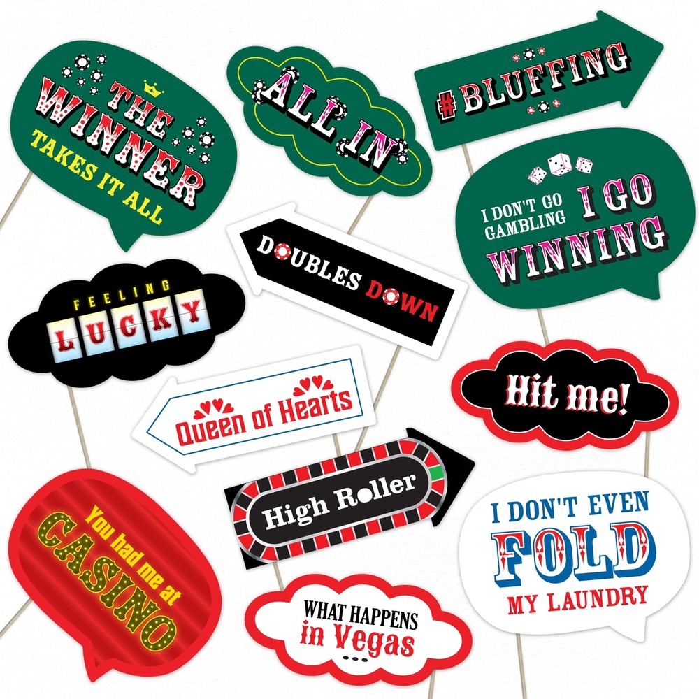 Casino Party Photo Booth Props Set – Fun Las Vegas-Themed Decorations for Gam…