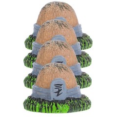 4 Pcs Headstone Grave Memorial Fish Tank Tombstones Decorations Commemorative