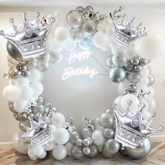 10pcs Silver Crown Balloons, Silver Crown Foil Balloons, Large Aluminum Foil …