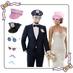 18 Pcs Fun Photo Booth Props Set for Adults, Novelty Funny Hats and Party Sun…