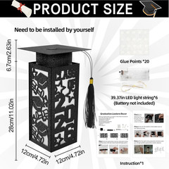 6 Pcs Graduation Table Centerpieces Boxes Class of 2026 Graduation Paper Lantern